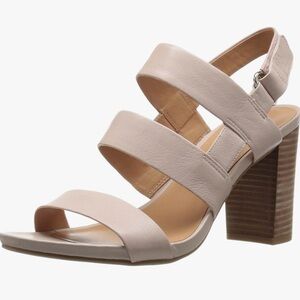 Franco Sarto Leather Province Barley Strappy Heel Women 8.5 Tan Jena